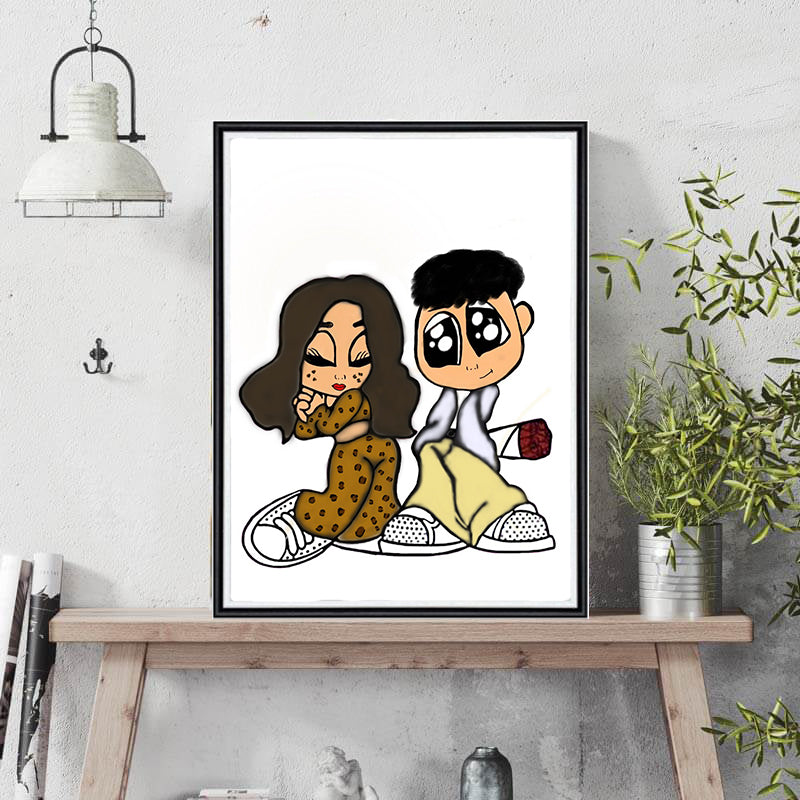 Set(Tablou desenat digital + Tablou Cartoon)